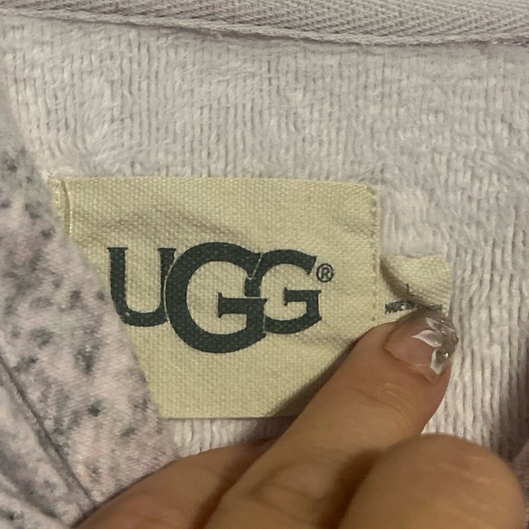 UGG Pullover Hoodie L Heather Grey Casual Cozy Kangaroo Pocket Soft Knit - Picture 7 of 8